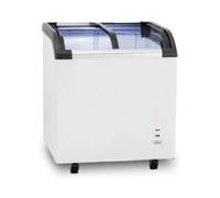 Congélateur coffre 180L - vitre bombée - -18°C - coulissante - LED intérieur - 2 paniers - 230V