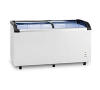 Congélateur Coffre 445L - Vitre Inclinée Coulissante - Température Réglable - Éclairage LED - Grand Volume de Stockage - Compact et Pratique