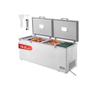 Armoire Réfrigérée à Double Porte-VEVOR-561 L-avec Serrure-Température à 7 Niveaux-4 Paniers Amovibles-6 Roues