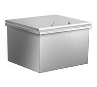 Congélateur coffre 74 L, glacière encastrable en inox , Bac à glace avec couvercle à charnière et bonde de vidange 50x45x33cm Blanc