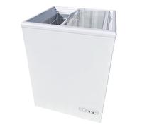 Congélateur Coffre Vitré 97L - Vitre Plate Coulissante - -18°C - Panier Inclus - Compact - Blanc