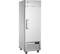 Congélateur commercial 570 L, Congélateur avec porte simple, Congélateur inox avec dégivrage automatique, 3 clayettes réglables, réglage de la température de -25 à -15 ℃ et 4 roulettes