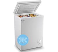 Congélateur horizontal 99 litres Petit congélateur avec porte supérieure avec panier amovible Faible bruit 7 températures réglables et économie d'énergie pour la maison Blanc