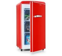 KLARSTEIN Laika - Congélateur, volume total 60 litres, thermostat à 5 niveaux, 0 à -18°C, 3 grilles, pose libre, design rétro - rouge