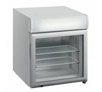 Congélateur vitré de comptoir 50 Litres, blanc, avec bandeau lumineux à poser, 154 W, 220 V - MONO