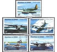Congo (Brazzaville) 1425-1429 (complète.Edition.) oblitéré 1994 hydravions (Timbres pour Les collectionneurs) Avions/Ballons/Zeppelins/Aviation