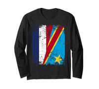 Congo France Drapeau DE L'AMITIÉ | Kinshasa Congo Manche Longue
