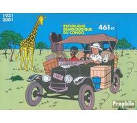 Congo (Kinshasa) block115 (complète.Edition.) Neuf avec Gomme Originale ** MNH 2001 BD Tintin Tdans dans Congo (Timbres pour Les collectionneurs) Bandes dessinées