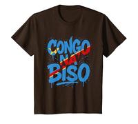 Congo Na Biso Graffiti - Fierté RDC Kinshasa T-Shirt, Enfant, Marron, 10 Ans