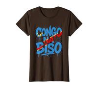 Congo Na Biso Graffiti - Fierté RDC Kinshasa T-Shirt, Femme, Marron, XXL
