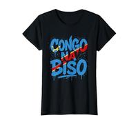 Congo Na Biso Graffiti - Fierté RDC Kinshasa T-Shirt, Femme, Noir, S