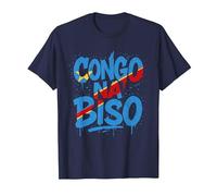 Congo Na Biso Graffiti - Fierté RDC Kinshasa T-Shirt, Homme, Bleu Marine, 5XL