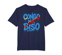 Congo Na Biso Graffiti - Fierté RDC Kinshasa T-Shirt, Homme Grandes Tailles, Bleu Marine, 2X Tall