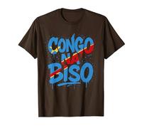 Congo Na Biso Graffiti - Fierté RDC Kinshasa T-Shirt, Homme, Marron, 3XL