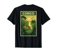 Congo Rétro Jungle Cascade Nature Africaine Cadeau Vintage T-Shirt