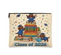Congrats Grad Boykin Spaniel Trousse de maquillage pour femme, cadeau pour filles, remise de diplôme, petite toile portable avec fermeture éclair, 17,8 x 22,9 cm