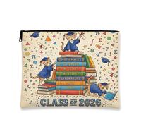 Congrats Grad Devon Rexs Trousse de maquillage portable en toile avec fermeture éclair pour femmes, cadeaux pour filles, remise de diplôme, 17,8 x 22,9 cm