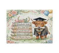 Congrats Grad Highland - Puzzle de vache des Highlands pour adultes de 500 pièces, livre de célébration de remise de diplôme en bois, décoration de e 2026 pour divertissement à domicile