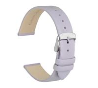 CongYi Bracelet De Montre Élégant en Cuir Véritable 8mm 10mm 12mm 14mm 16mm 18mm 20mm 22mm, Bracelets De Remplacement for Femmes(Lilac-Silver_10mm)