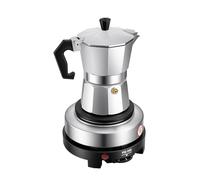 Coniaio Cafetière à expresso électrique, 500 W, cafetière moka avec plaque chauffante électrique pour les déplacements ou le camping, 150 ml