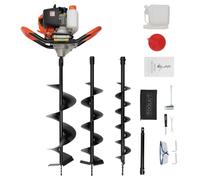Coniaio Tarière à Essence 52 CC 2 Temps, Tarière Thermique avec 3 Foret 100/150/200 mm, Tarière de Jardin pour Fermes Maisons, 1460w