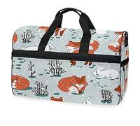 Coniglio Bianco Neve Volpe Sac de Sport de Natation de Sport avec Compartiment À Chaussures Sacs de Sport À Bandoulière Sac À Main pour Voyage Femmes Filles