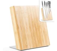 Coninx Bloc à Couteaux Aimanté, Blocs Porte Couteau Magnétique 22x23cm, Support Présentoir Aimant Puissant, Accessoires Rangement Ustensiles Cuisine, Blocs Pieds antidérapants, Bambou