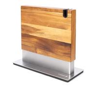 Coninx Bloc à Couteaux Magnétique avec Aiguiseur intégré - Porte-couteaux Aimanté Double Face en Bois d’Acacia - Support universel avec Base Antidérapante pour Plan de Travail de Cuisine