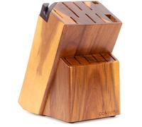 Coninx Bloc de Couteaux avec Aiguiseur intégré - Porte-couteaux en Bois d’Acacia pour 15 Couteaux de Cuisine - Support antidérapant - Durable et élégant