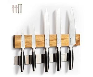 Coninx Porte Couteaux de Cuisine 40cm | Barre Aimantée porte couteaux | Barre magnétique en Acacia pour Couteau cuisine | Blocs couteaux | Aimant couteau mural | barre cuisine | Support aimanté