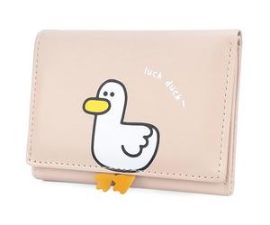 CONISY Joli Portefeuille à Trois Volets en Cuir avec Blocage RFID et fenêtre pour Carte d'identité pour Filles et Femmes, Rose Canard, Small, Décontracté