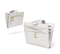 conisy Petit Portefeuille, Blocage RFID, Cuir Fin, Poche Avant à Deux Volets, Portefeuille avec Fermeture éclair, Porte-Monnaie pour Femme (Argent Brillant)