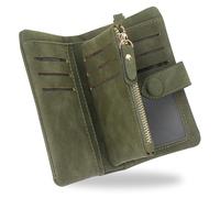conisy Portefeuille Femme RFID Blocage,Grande Capacité Petite Porte Monnaie en Cuir Chic Court Bourse pour Les Dames (Verte Olive)