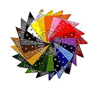 Conjunto de 12 bandanas con estampado, 12 colores, 100 % algodón