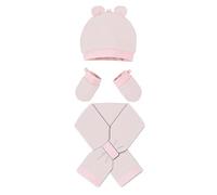 CONJUNTO DE GUANTES, GORRO Y BUFANDA PARA RECIÉN NACIDOS DE 0 A 6 MESES COLOR ROSA