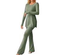 Conjunto Deportivo Mujer - Ensemble Femme Tenu Élégant Pull Manches Longues Confortable Pantalon Large Moderne Professionnel Bureau Sortie