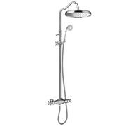 Conjunto ducha termostática · Ducha fija Ø 310 mm. con rótula. · Ducha anticalcárea Ø 78 mm. · Flexo doble engatillado. · Barra telescópica. · Inversor integrado en el regulador de caudal.-24219502