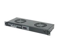 Conjunto ventilacion 2 coolers y termostato 1U negro