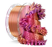 Conjure filament PLA silk multicolore tricolore 1,75 mm pour imprimante 3d, effet soie, rouge or violet, bobine 1 kg