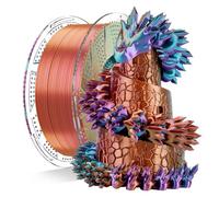 Conjure filament PLA silk multicolore tricolore 1,75 mm pour imprimante 3d, effet soie, violet orange bleu, bobine 1 kg