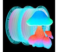 Conjure Glow in the Dark PLA 3D Printer Filament, Change Rainbow to Grow Rainbow Multicolour PLA Filament 1.75mm 2KG/4.4LB Filament Works for most 3D printers