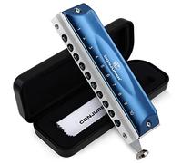 CONJURER Harmonica chromatique 10 trous 40 tons en Do, harmonica adulte professionnel, harmonica chromatique pour débutants, large gamme vocale, anche en bronze phosphoreux, bonne qualité sonore