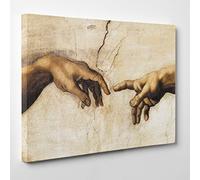 ConKrea Tableau sur toile - encadré - Prêt à accrocher - Michel-Ange - La création - Chapelle Sixtine - Musée du Vatican Rome Art - 100 x 152 cm - Sans cadre - (cod.120)