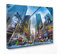 ConKrea Tableau sur toile toile - encadré - prêt à accrocher - New York Times Square - NY City USA America - 30 x 40 cm - Sans cadre - (cod.1710)