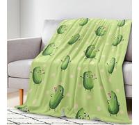 CONLIN Couverture en flanelle douce et confortable à thème cornichons pour femmes, filles, garçons, 152,4 x 127 cm, pour enfants et adultes, pour les amateurs de cornichons, pour anniversaire et