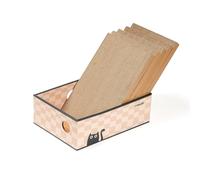 Conlun 5-Pack Griffoirs pour Chat avec Boîte, Grattoir Chat Réversible en Carton, Trous Interactifs, Protège-Meubles, Durable et Résistant (Moyen, Damier)