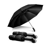 Conlun Parapluie inversé Compact Noir- Résistant aux intempéries, Parapluie Pliant Automatique Coupe-Vent, Parapluie Homme Revêtement en Tissu 210T, Portée 105 cm, 10 Sections - Cadeaux Noel 2 paquets