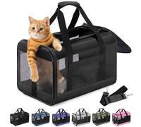 Conlun Porte-Chat Approuvé, Transport pour Chien Souple avec Laisse intérieure, pour Chats et Chiots Jusqu’à 7 kg, Sac de Voyage Pliable -Noir, M
