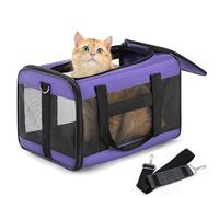 Conlun Porte-Chat Approuvé, Transport pour Chien Souple avec Laisse intérieure, pour Chats et Chiots Jusqu’à 7 kg, Sac de Voyage Pliable -Violet, M