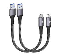CONMDEX 2 Pack Câble USB C 20CM/0.2M Type C Android Auto 3.1 Gen2 USB A à C 3.1A Charge Rapide Transfert de Données 10Gbit/s pour Samsung Galaxy S23 S22 S21 Note 20